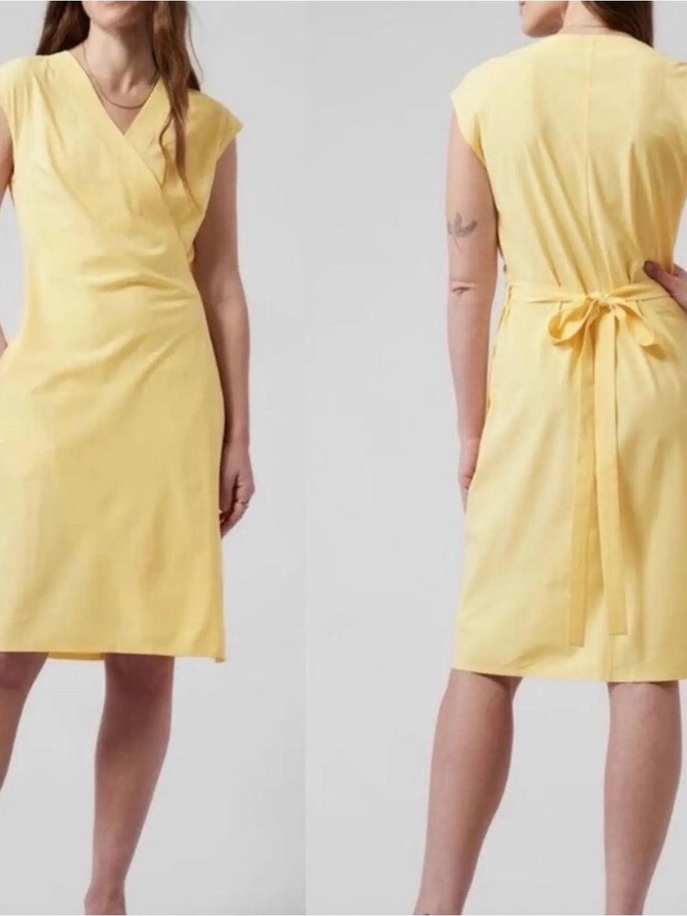 Athleta Butter Yellow Newport Wrap Dress
